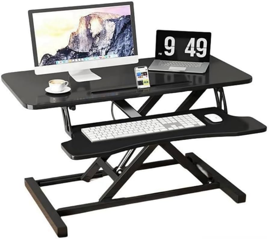 昇降デスク、黒 スタンディングテーブル 高さ調整機能付き Amazon | zornik スタンディングデスク 卓上タイプ 昇降デスク